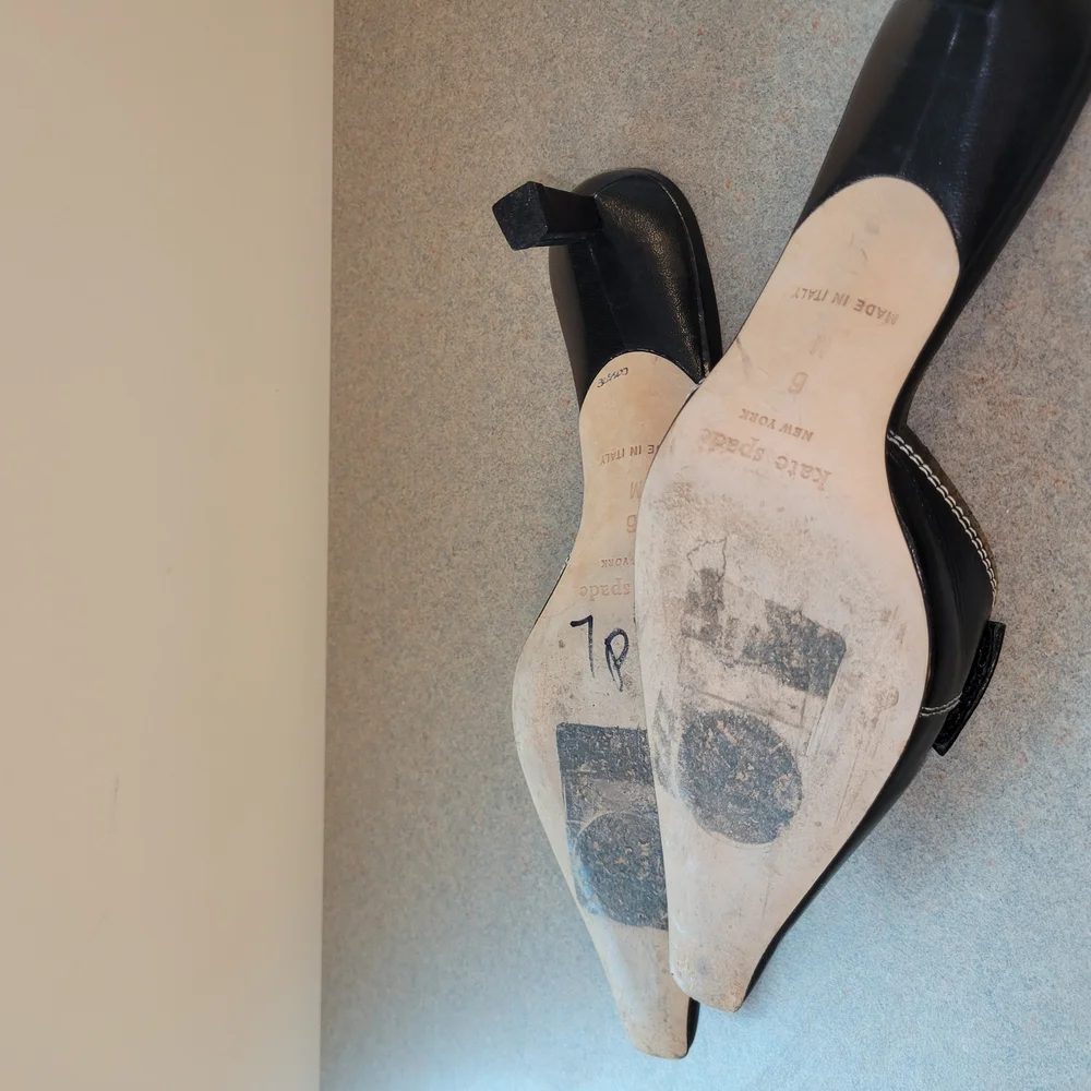 🐞Kate Spade Black Kitten Heel Slide In Shoes - Picture 3 of 5